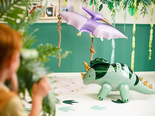 Balon foliowy 3D Triceratops zielony - 93 x 49 cm - 1 szt.