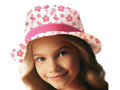 Kapelusz hawajski Flamingi dla dzieci - 1 szt.