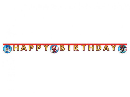 Baner urodzinowy Happy Birthday Sonic - 1 szt.