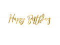 Baner złoty z napisem Happy Birthday - 62 cm - 1 szt.