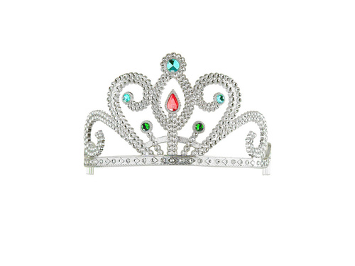 Srebrna tiara z klejnotami