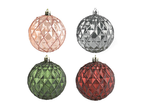 Bombki choinkowe mix kolorów metaliczne - 6 cm - 4 szt.