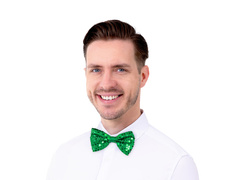 Mucha cekinowa zielona - 7 x 12 cm - 1 szt.