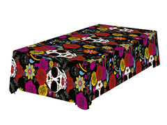 Obrus foliowy Meksykańska Czaszka na Halloween - 137 x 274 cm - 1 szt.