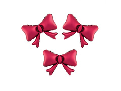 Balon foliowy Kokardka czerwona -  55 x 42 cm - 3 szt.