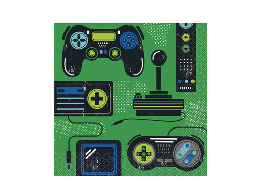 Serwetki urodzinowe Gamer Party - 33 cm - 16 szt.