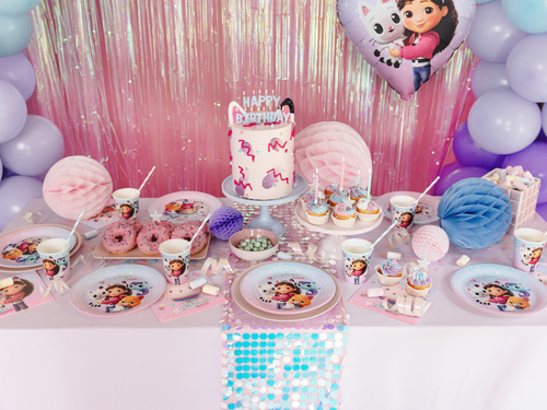 Talerzyki papierowe na urodziny Koci domek Gabi - 23 cm - 6 szt.