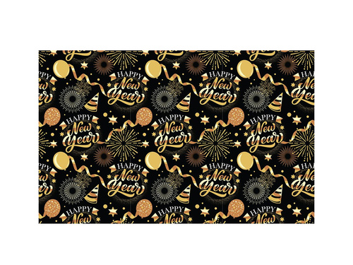 Obrus sylwestrowy Happy New Year - 137x274 cm - 1 szt.