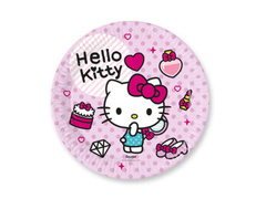 Talerzyki papierowe na urodziny Hello Kitty - 23 cm - 8 szt.