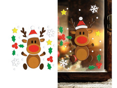Dekoracja na okno Renifer na Boże Narodzenie