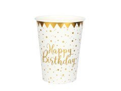 Kubeczki papierowe Happy Birthday - 270 ml - 10 szt.