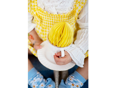 Dekoracja wisząca rozetka Jajko żółte - 12 cm - 1 szt.