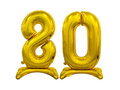 Zestaw balonów foliowych 80 złota - 74 cm