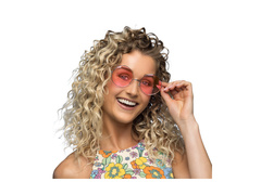 Okulary imprezowe hippie XL różowe