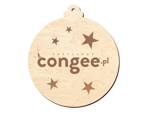 Zawieszka drewniana bombka z imieniem lub logo firmy - 11 cm - 1 szt.