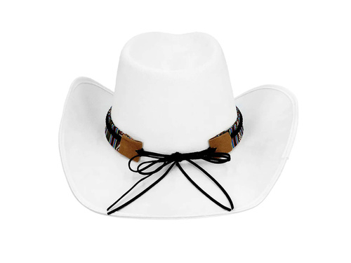 Kapelusz kowbojski Django biały - 1 szt.