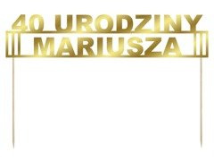 Topper papierowy na tort personalizowany na urodziny - 1 szt.