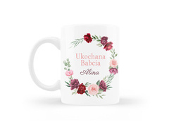 Kubek personalizowany na dzień babci Kwiaty - 330ml