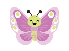 Dekoracja dwustronna Motylek różowy - 36 x 29 cm