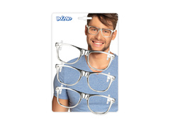 Zestaw 3 okularów imprezowych srebrnych