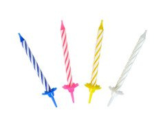 Świeczki kolorowe klasyczne z podstawkami premium - 24 szt.