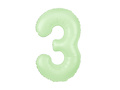 Balon foliowy pistacjowa cyfra 3 - 100 cm - 1 szt.