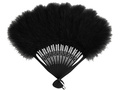 Wachlarz z piór czarny - 25 cm - 1 szt.