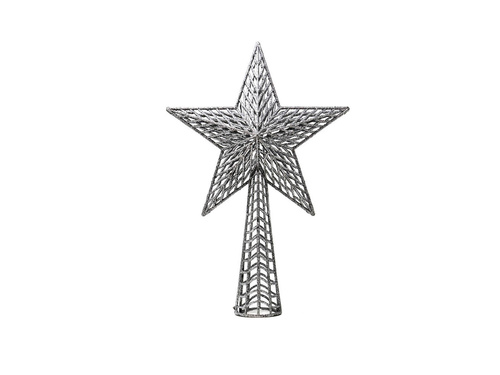 Gwiazda choinkowa srebrna - 37 cm - 1 szt.