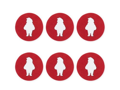 Podstawka pod kubek - Święty Mikołaj - 9 cm - 6 szt.