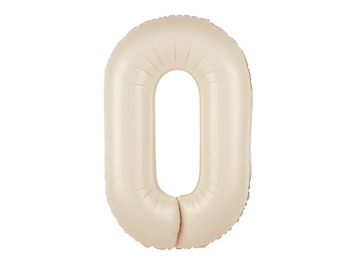 Balon foliowy kremowa cyfra 0 - 100 cm - 1 szt.
