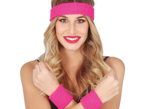 Opaski różowe Disco lata 80-te - 3 szt.