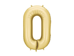 Balon foliowy złota cyfra 0 - 86 cm - 1 szt.