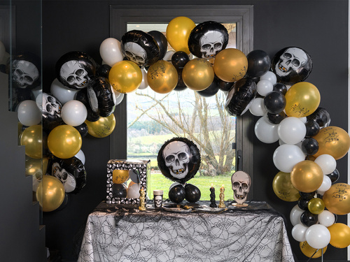 Balony lateksowe Szkielety na Halloween - 30 cm - 6 szt.