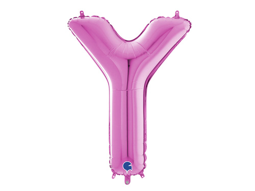 Balon foliowy fuksjowa litera Y - 66 cm - 1 szt.