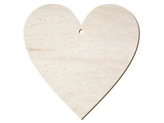 Zawieszka drewniana serce na walentynki - 10 cm - 1 szt.