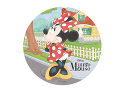 Dekoracyjny opłatek tortowy Myszka Minnie - 20 cm - 1 szt.