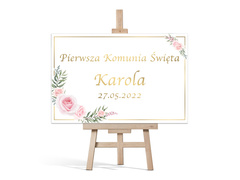 Plakat komunijny personalizowany - I Komunia Święta - 60x40 cm