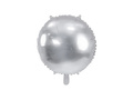 Balon foliowy okrągły srebny - 35 cm - 1 szt.