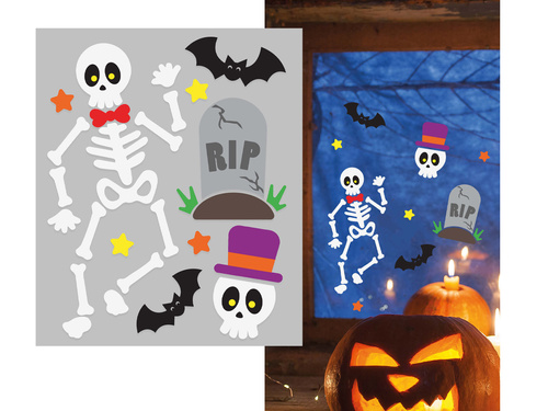 Naklejki żelowe na szybę na Halloween - 1 op.
