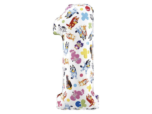 Balon foliowy cyfra 1 Bluey - 33x71 cm - 1 szt.