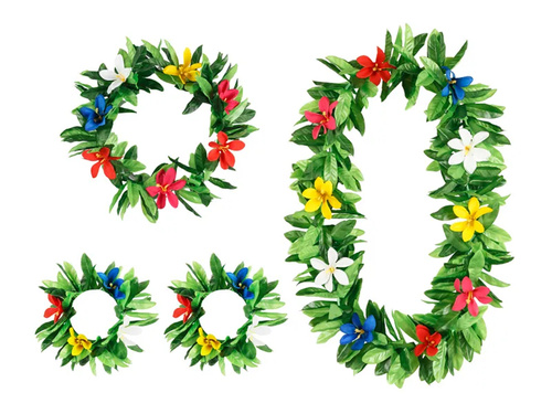 Zestaw - komplet hawajski zielony - 4 częściowy