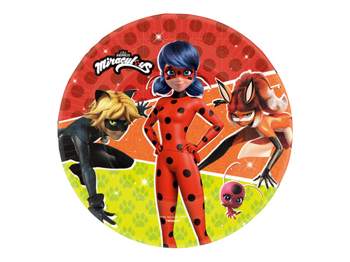 Talerzyki papierowe na urodziny Miraculum - 23 cm - 8 szt.