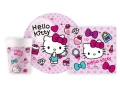 Zestaw kubeczki + talerzyki + serwetki papierowe na urodziny Hello Kitty - 36 szt.