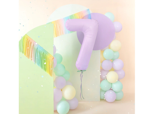 Balon foliowy liliowa cyfra 7 - 100 cm - 1 szt.