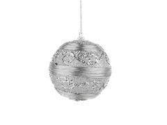 Bombki choinkowe srebrne - 10 cm - 2 szt.