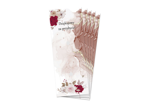 Podziękowanie dla gości weselnych Merci - 5 szt.