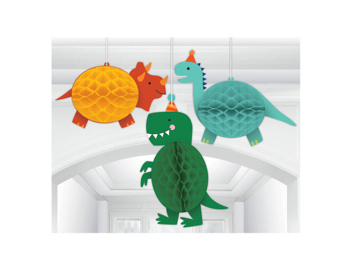 Dekoracja wisząca Rozetkowe Dinozaury - 3 szt.