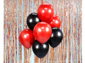Zestaw balonów czerwono-czarny - 30 cm - 7 szt.