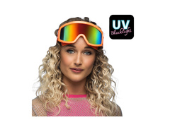 Imprezowe gogle narciarskie neonowe pomarańczowe