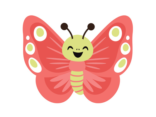 Dekoracja dwustronna Motylek czerwony - 36 x 29 cm